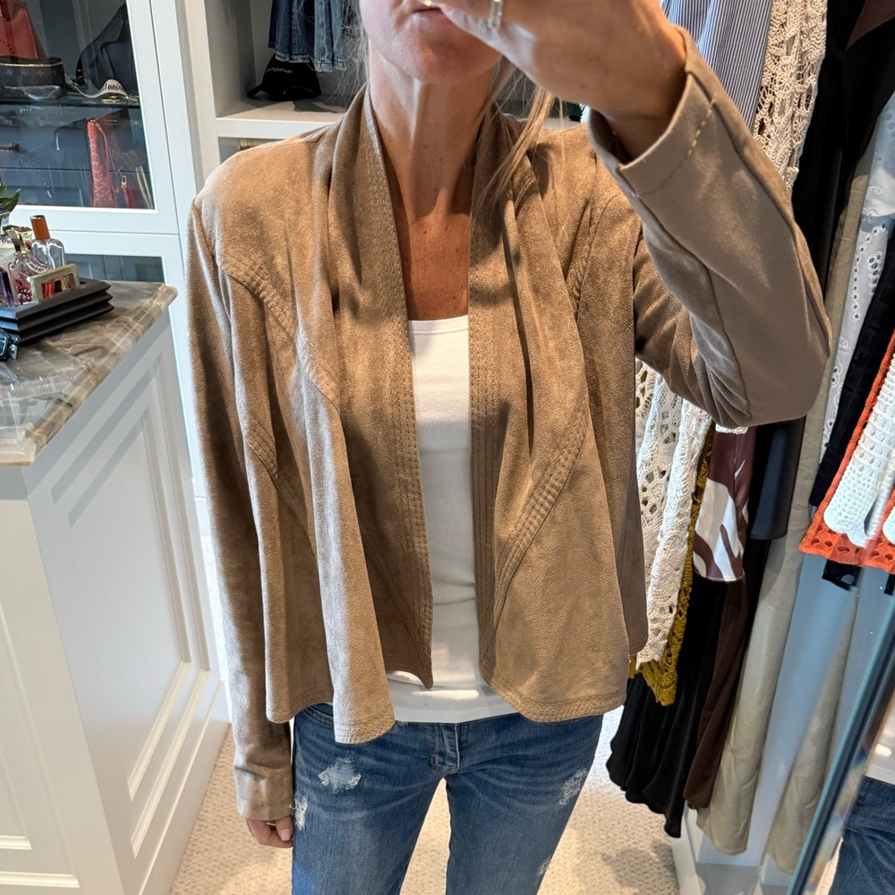 Faux Sued drape jacket, size Large